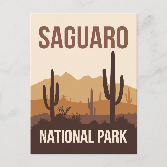 Postal Parque nacional Saguaro Arte de viajes mínimo (Anverso)