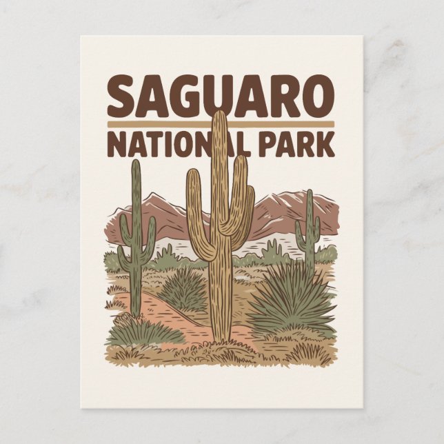 Postal Parque nacional Saguaro, Desierto Sonorés (Anverso)