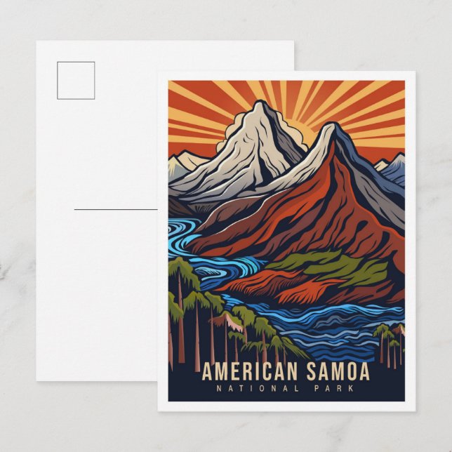 Postal Parque nacional Samoa Americana (Anverso / Reverso)