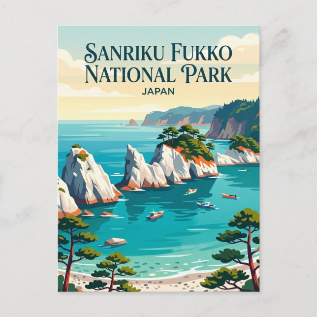 Postal Parque Nacional Sanriku Fukko Japón (Anverso)