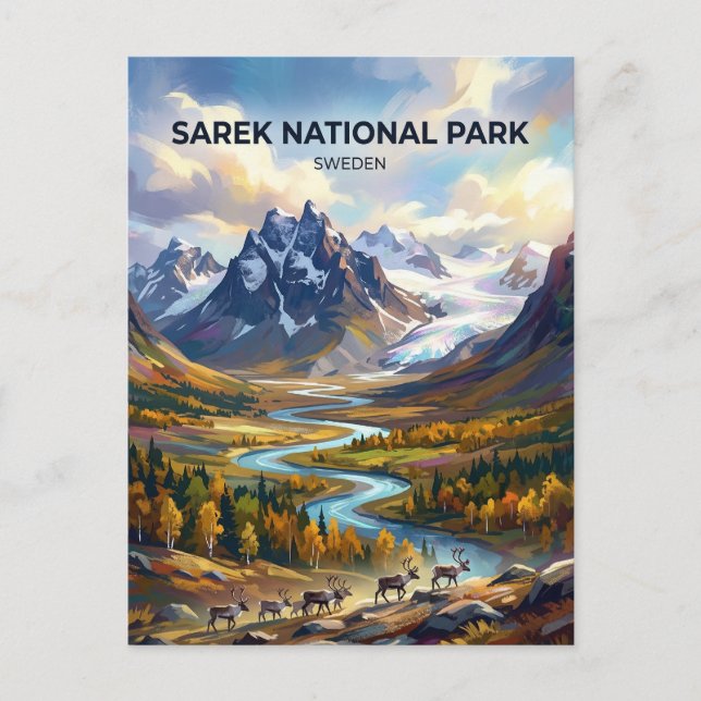 Postal Parque Nacional Sarek Suecia (Anverso)