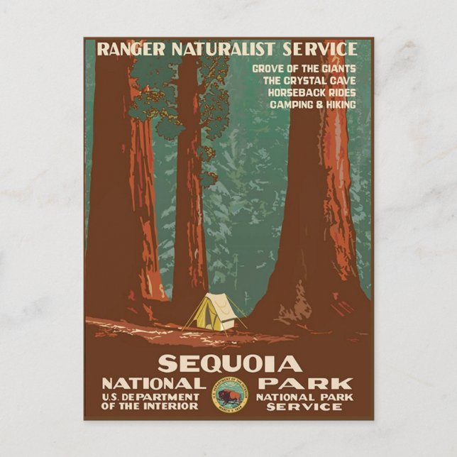 Postal Parque nacional Sequoia (Anverso)