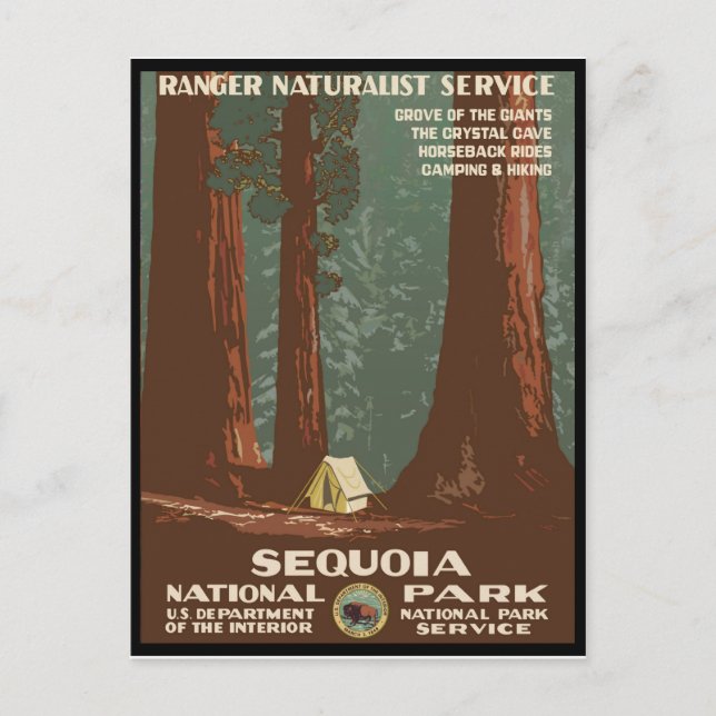 Postal Parque nacional Sequoia (Anverso)
