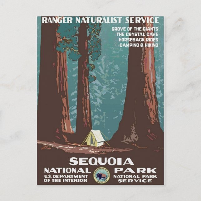 Postal Parque nacional Sequoia (Anverso)