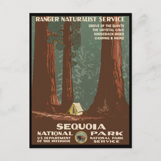 Postal Parque nacional Sequoia (Anverso)