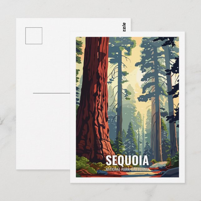 Postal Parque nacional Sequoia California Estados Unidos (Anverso / Reverso)