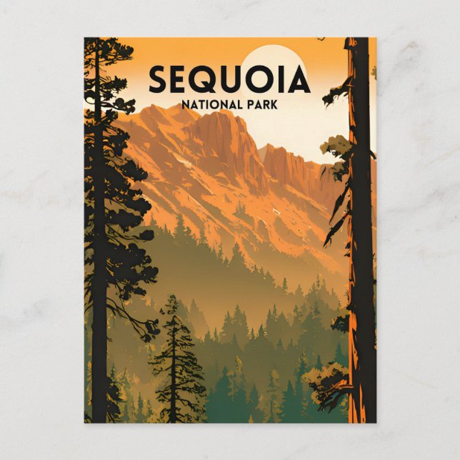Postal Parque nacional Sequoia Vintage (Anverso)