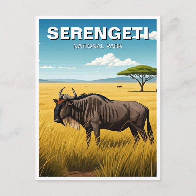 Postal Parque nacional Serengeti Postcard de Tanzania (Anverso)