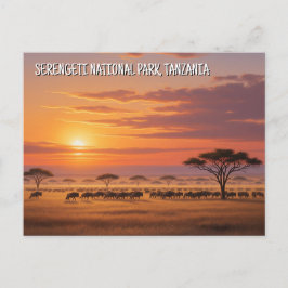 Postal Parque nacional Serengeti Postcard de Tanzania