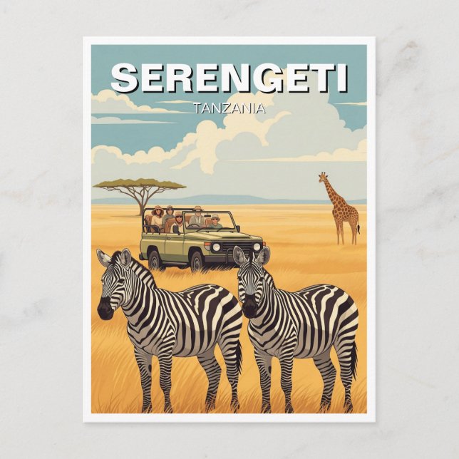 Postal Parque nacional Serengeti Tanzania Zebras (Anverso)