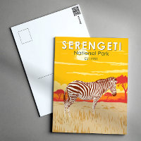 Parque nacional Serengeti Zebra Viaje Arte Vintage