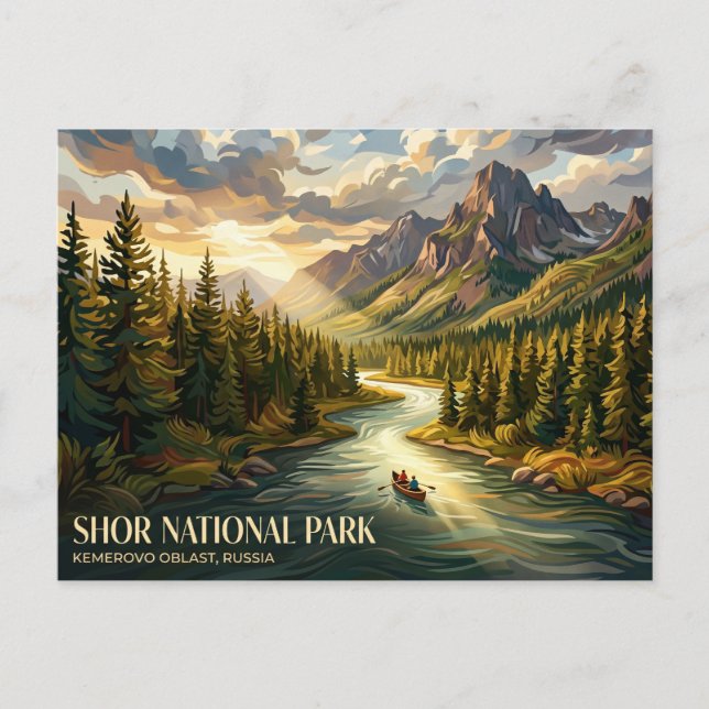Postal Parque Nacional Shor Rusia (Anverso)