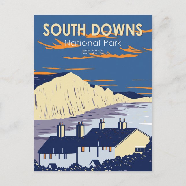 Postal Parque Nacional South Downs Seven Sisters Inglater (Anverso)