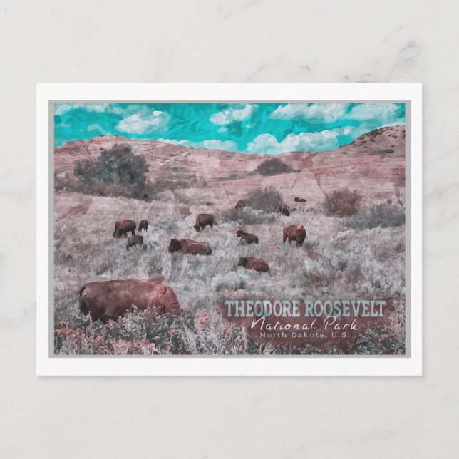 POSTAL PARQUE NACIONAL THEODORE ROOSEVELT - DAKOTA DEL NO (Anverso)