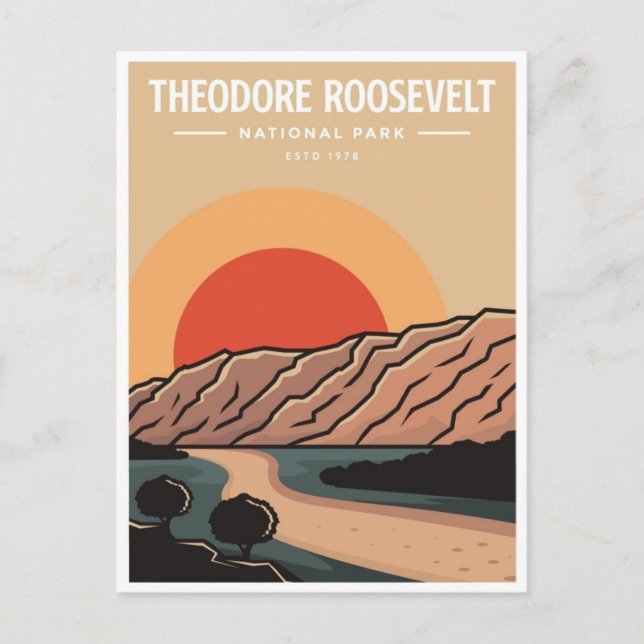 Postal Parque nacional Theodore Roosevelt North Dakota (Anverso)