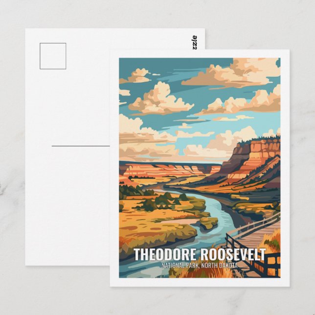 Postal Parque nacional Theodore Roosevelt North Dakota Es (Anverso / Reverso)