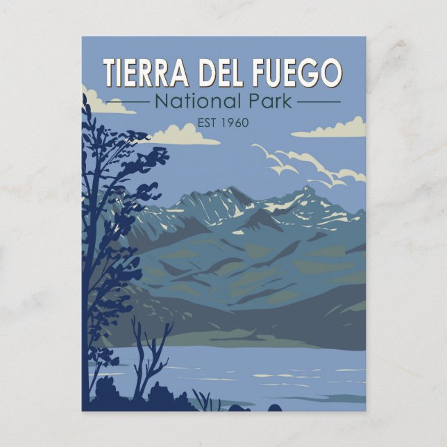 Postal Parque nacional Tierra Del Fuego Argentina Vintage (Anverso)