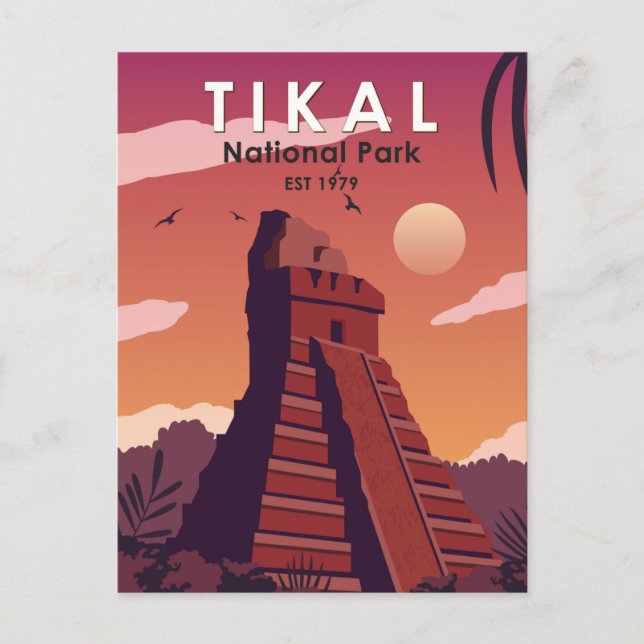 Postal Parque nacional Tikal Guatemala Vintage (Anverso)