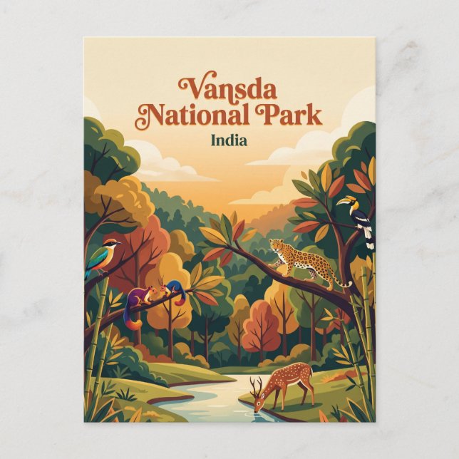 Postal Parque Nacional Vansda India (Anverso)