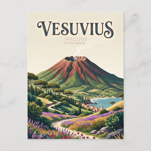 Postal Parque Nacional Vesubio Italia (Anverso)