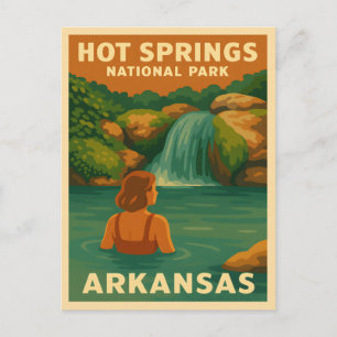 Postal Parque nacional Viajes Vintage Hot Springs Arkansa