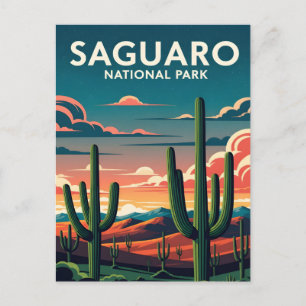 Postal Parque nacional Vibrant Saguaro