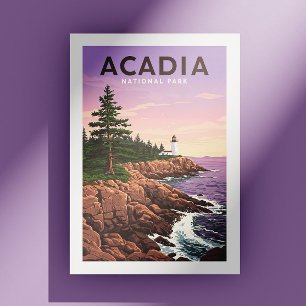 Postal Parque nacional Vintage Acadia