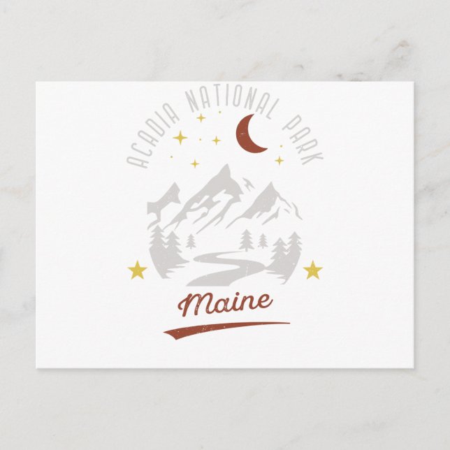 Postal Parque nacional Vintage Acadia Maine (Anverso)
