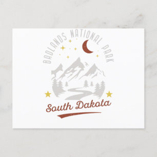 Postal Parque nacional Vintage Badlands South Dakota