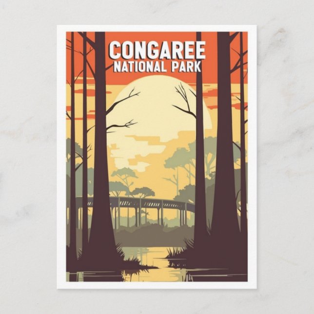Postal Parque nacional vintage Congaree South Carolina (Anverso)