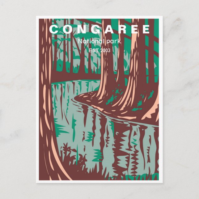 Postal Parque nacional vintage Congaree South Carolina (Anverso)