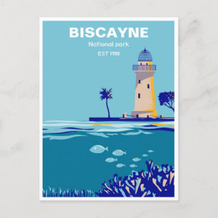 Postal parque nacional vintage de Biscayne