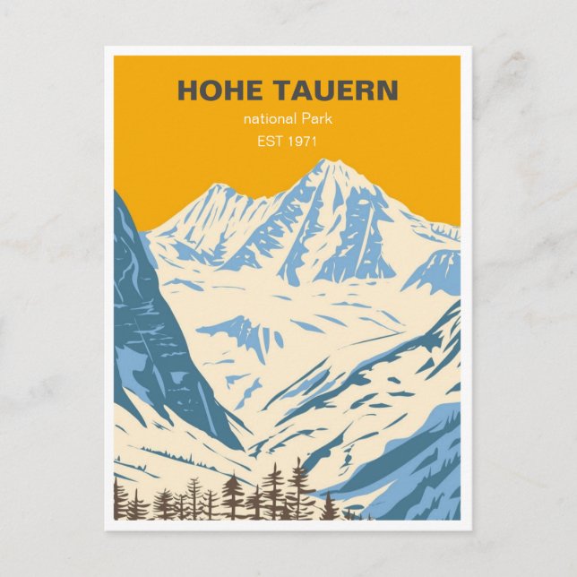 Postal parque nacional vintage hohe tauern austria (Anverso)
