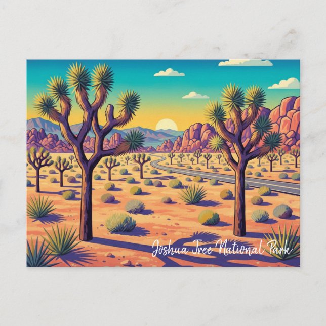 Postal Parque Nacional Vintage Joshua Tree (Anverso)