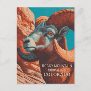 Postal Parque nacional Vintage Rocky Mountain Colorado