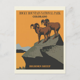 Postal Parque nacional Vintage Rocky Mountain Colorado