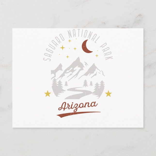 Postal Parque nacional Vintage Saguaro Arizona (Anverso)