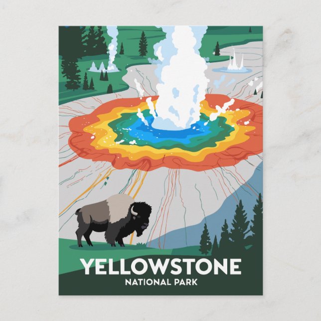 Postal Parque nacional Vivid Yellowstone (Anverso)