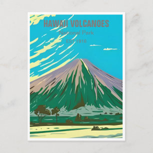 Postal Parque nacional Volcanes de Hawái Retro Vintage