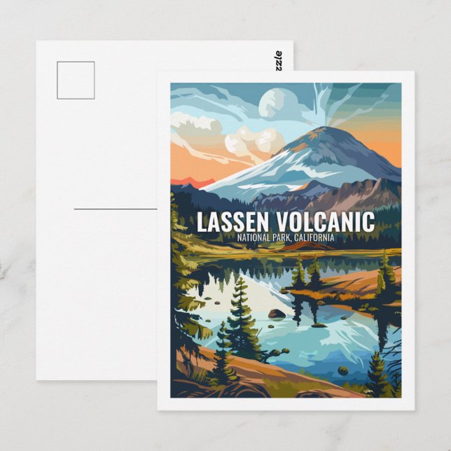Postal Parque nacional volcánico de Lassen California EE. (Anverso / Reverso)