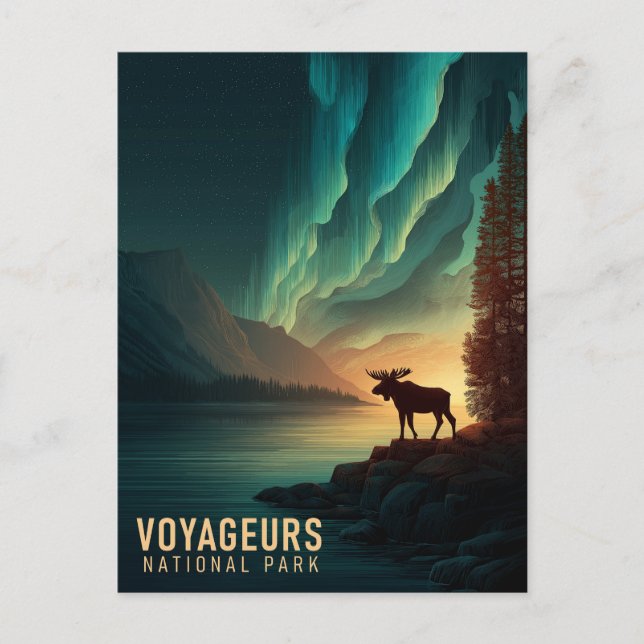 Postal Parque Nacional Voyageurs Antiguo (Anverso)