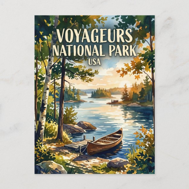 Postal Parque Nacional Voyageurs EE. UU. (Anverso)