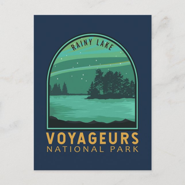 Postal Parque nacional Voyageurs Lago Lluvioso Emblem (Anverso)