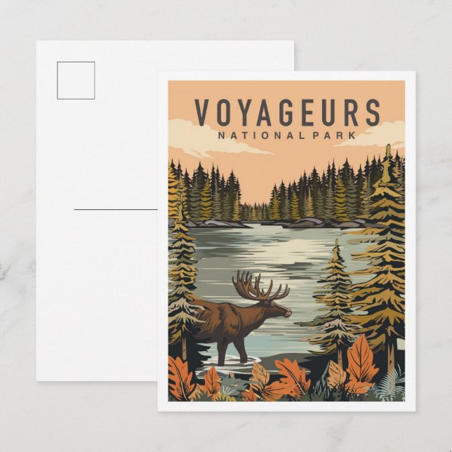 Postal Parque nacional Voyageurs Minnesota Travel (Anverso / Reverso)