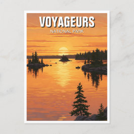 Postal Parque nacional Voyageurs Minnesota Travel Sunset