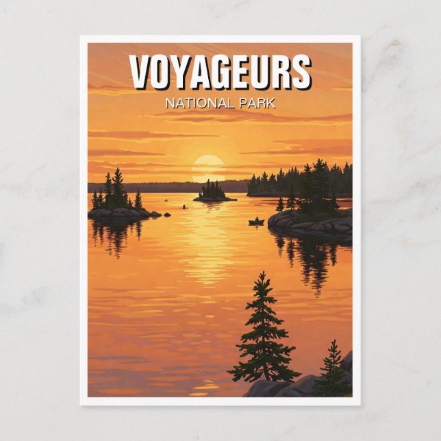 Postal Parque nacional Voyageurs Minnesota Travel Sunset (Anverso)