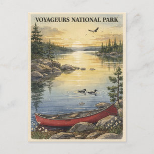 Postal Parque Nacional Voyageurs Viaje Vintage