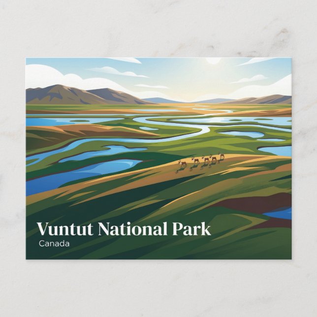 Postal Parque Nacional Vuntut Canadá (Anverso)