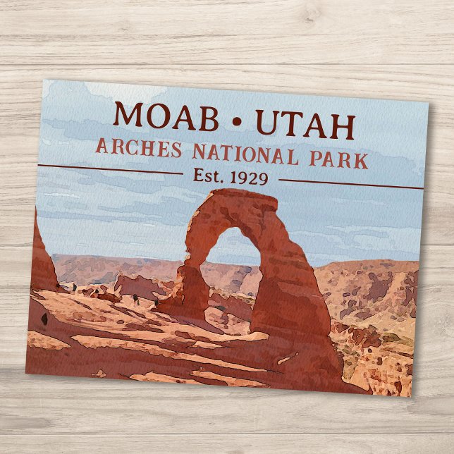 Postal Parque nacional Watercolor Delicado Arco Moab Utah (Subido por el creador)