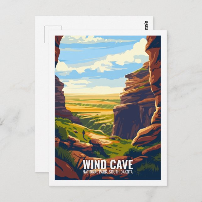 Postal Parque nacional Wind Cave South Dakota Estados Uni (Anverso / Reverso)